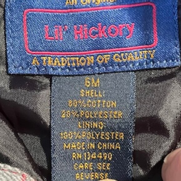 Lil Hickory Burgundy & Black Plaid Shirt with Quilted Lining- Size 6 M - Picture 7 of 8